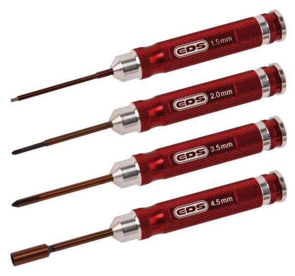 EDS Mini Tool Set Innensechskant Schlüssel 1.5mm + Kreuz 2.0 & 3.5 + Sechskant Steckschlüssel 4.5mm