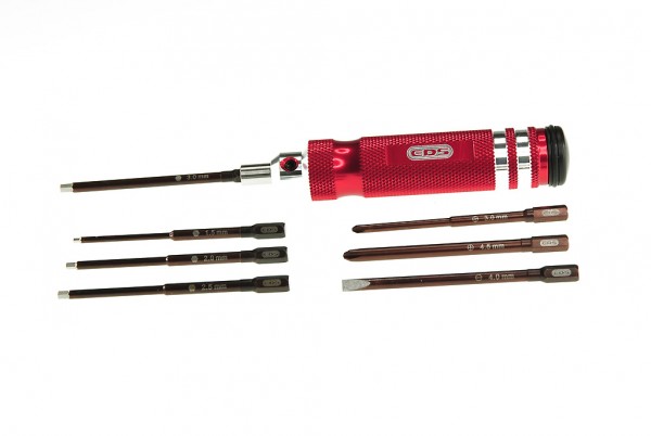 EDS Schnellwechsel Caddy Set 7 Stk (Innensechskant 1.5/2.0/2.5/3.0 Schlitz und Philips)