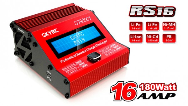 SkyRC Ladegerät Racing Star RS16 DC LiPo 1-6s 16Amp 180W