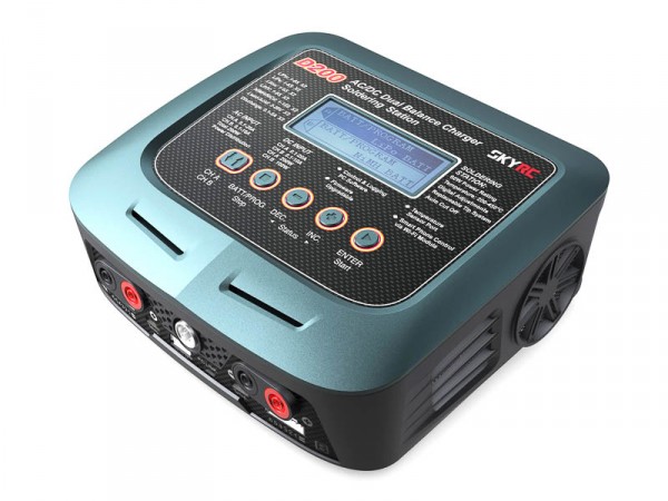 SkyRC Ladegerät D200 AC/DC DUO LiPo 1-6s 10A 200W mit Lötkolben